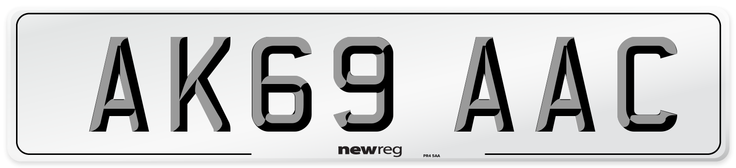 AK69 AAC Number Plate from New Reg